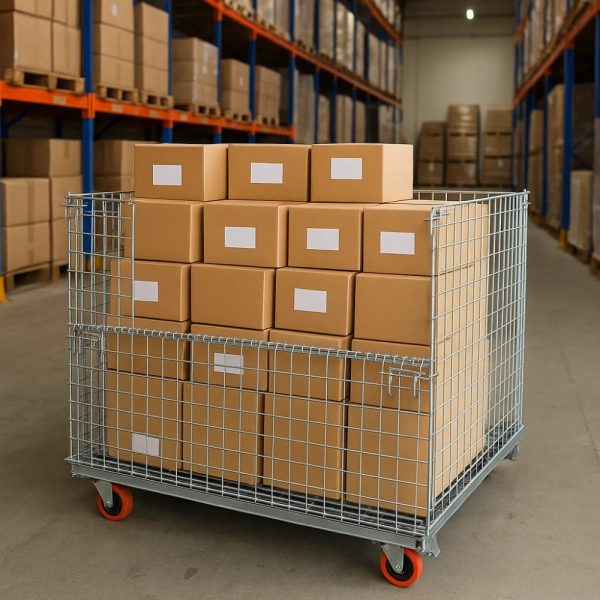 ตะแกรงเหล็กพับได้ Wire Mesh Containerใส่กล่องพัสดุ